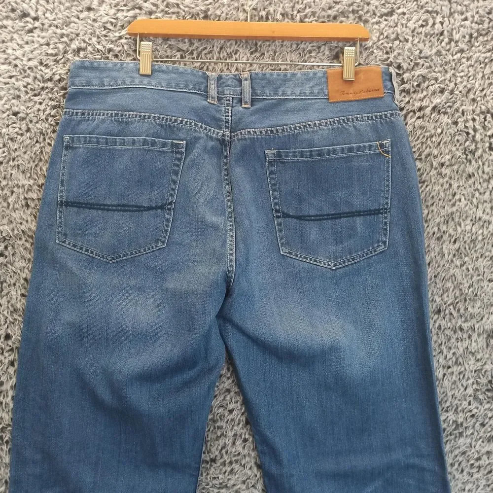 Tommy Bahama Jeans Men 38/32 Blue Straight Leg High Rise Mid Wash Denim - Picture 9 of 10